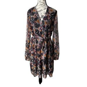 BCBG Generation Shimmer Metallaic Wrap Dress